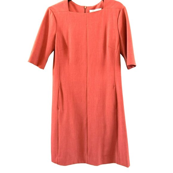 MM.Lafleur New York Women's Burnt Orange Emily Dress Size 8 Tailored Minimalist - Picture 1 of 3